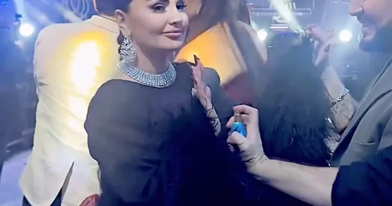 Şəbnəmin rəqs edərkən belindən qucaqlayan kişiyə reaksiyası GÜNDƏM OLDU VİDEO