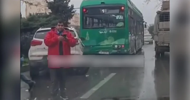 ДТП с участием автобусов произошло в Баку есть пострадавший ВИДЕО