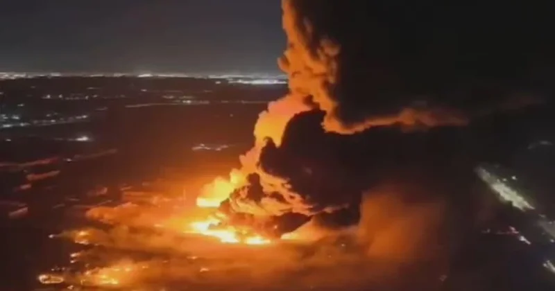 Fabrikdəki güclü partlayış yaşayış binalarına sıçradı VİDEO