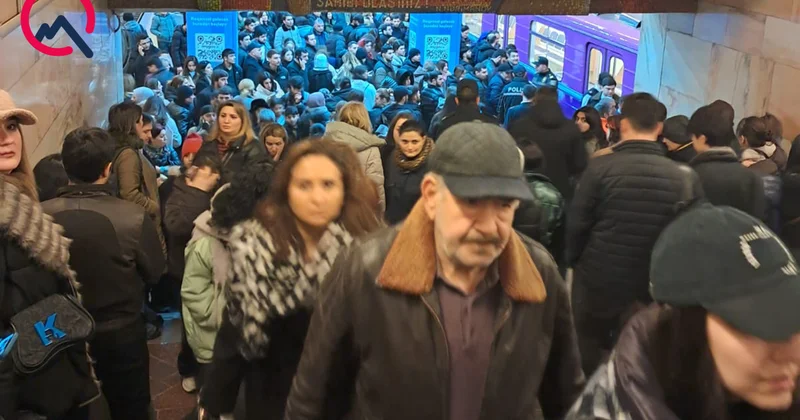 “Nərimanov”da problem yarandı Qatarlar gecikir Fotolar Yenilənib