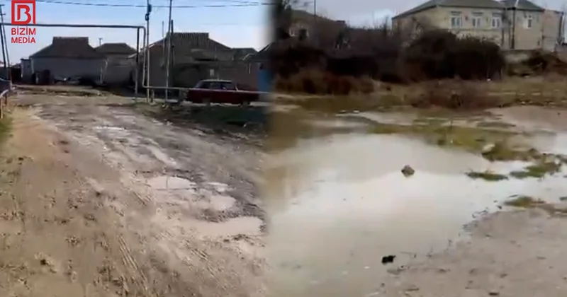 Sabunçu sakinləri yağışdan çıxıb yağmura yox, palçığa düşürlər VİDEO