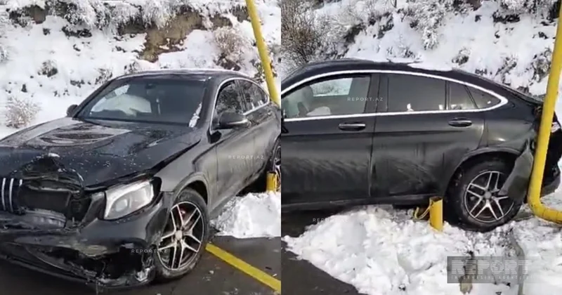 В Шахбузе легковой автомобиль врезался в газопровод, 160 абонентов остались без газа