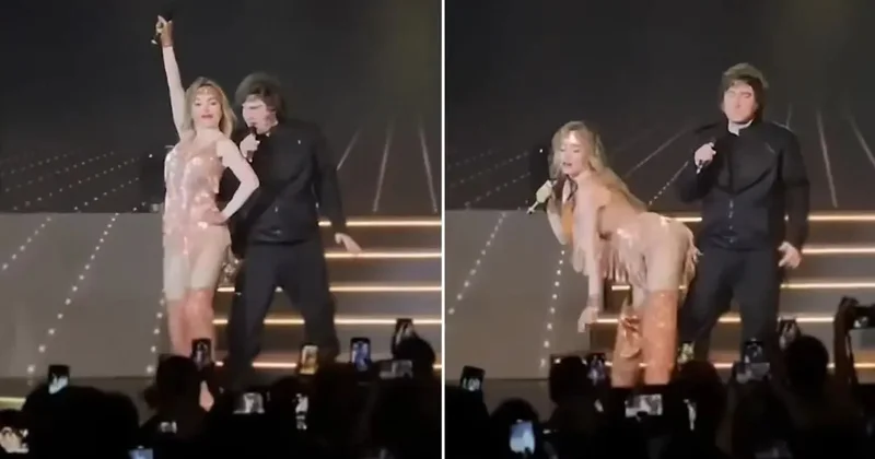 Argentina prezidenti səhnədə keçmiş sevgilisi ilə mahnı oxudu VİDEO