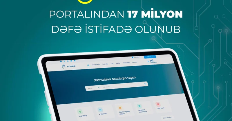 Son bir ildə “e sosial” internet portalından 17 milyon dəfə istifadə olunub