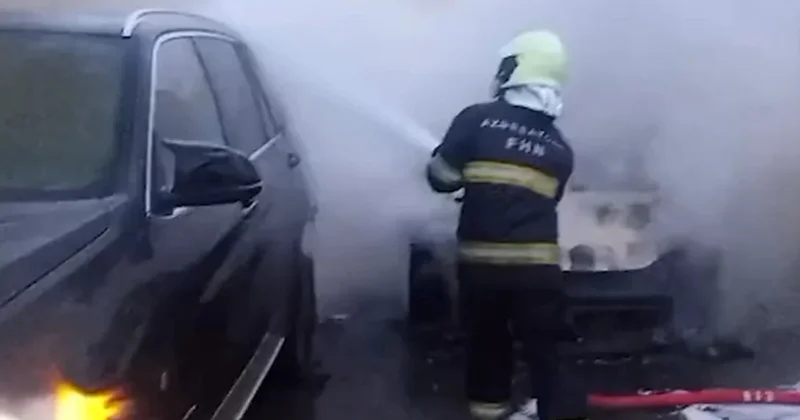 В Масазыре загорелся автомобиль