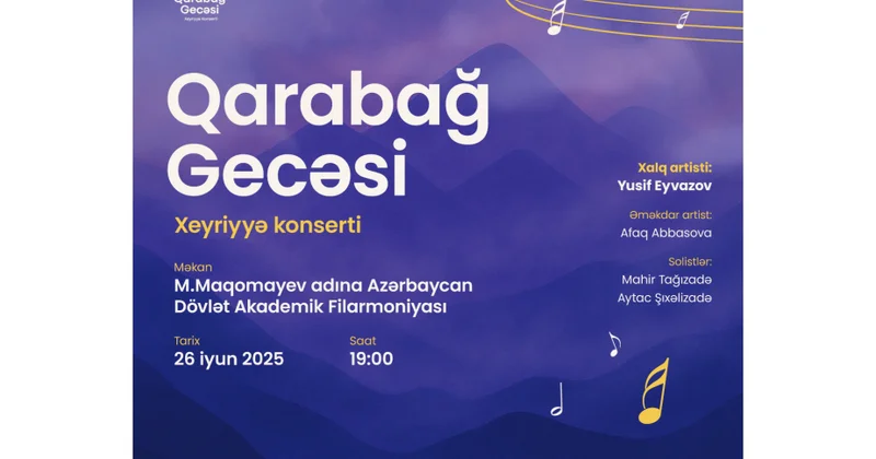 Bakıda “Qarabağ Gecəsi” adlı xeyriyyə konserti keçiriləcək