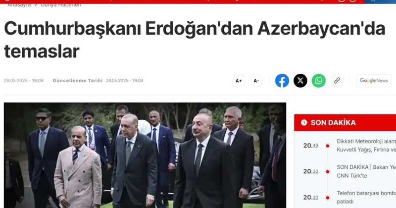 Prezident Rəcəb Tayyib Ərdoğanın Laçına səfəri Türkiyə mediasının diqqət mərkəzində olub