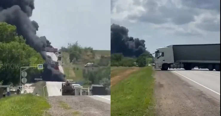 Ukrayna Rusiyanın Krıma yolunu kəsib: Yük maşınları geri qayıdır VİDEO
