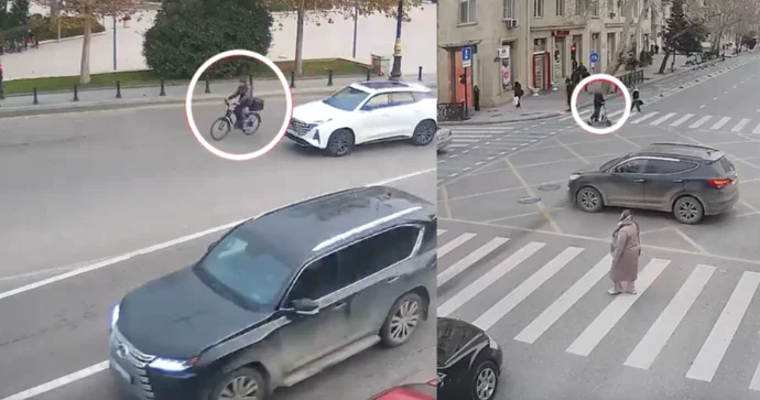 Polis velosiped və skuter sürücülərinin qorxunc görüntülərini paylaşdı VİDEO