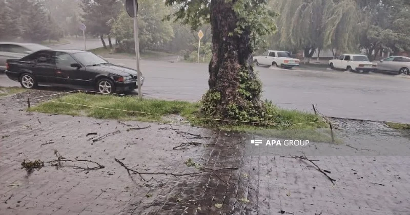 Şimal qərb bölgəsində leysan yağışları olub, dolu düşüb