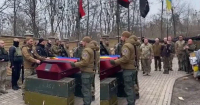 Погибший в боях за Украину азербайджанец был похоронен под гимн Азербайджана ВИДЕО