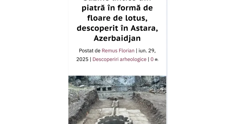 “Turism Istoric” portalı Astara şəhərində aşkar edilmiş qədim daş hovuz kompleksindən yazır