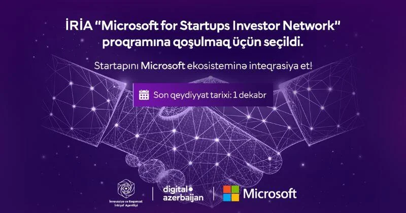 İRİA “Microsoft for Startups Investor Network” beynəlxalq proqramına qoşulub