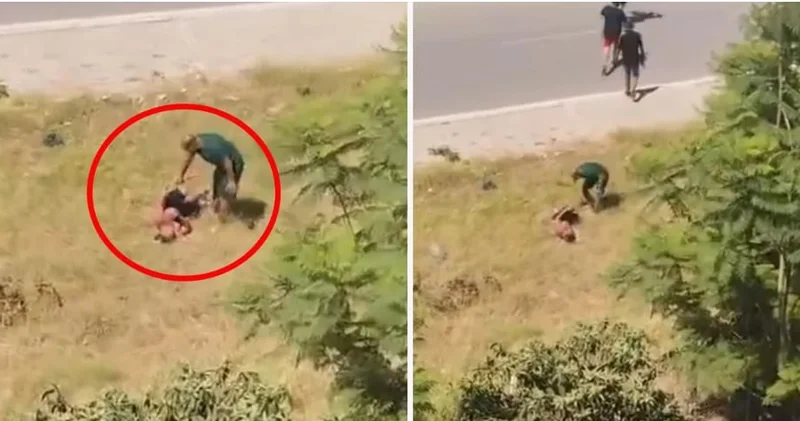 Kanalda çimdiyinə görə oğlunu kəmərlə döydü ANBAAN VİDEO