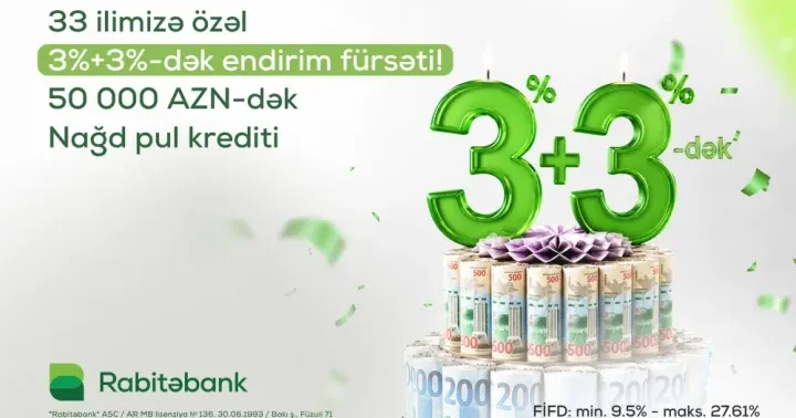 Rabitəbankdan 33 illik yubileyinə özəl
