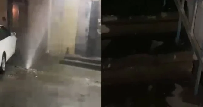 Binanın borusu partladı Bloku su basdı
