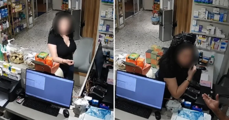Qadın aptekə hücum etdi, dərmanları oğurladı