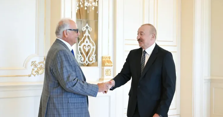 İlham Əliyev Dünya Güləş Birliyinin prezidentini qəbul etdi FOTO