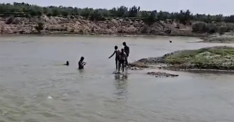 Batmaqda olan gənci belə xilas etdilər Video