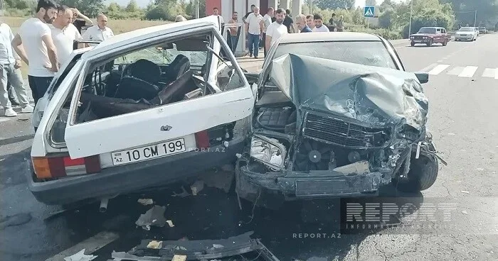 Oğuzda ağır qəza: ölən var Foto