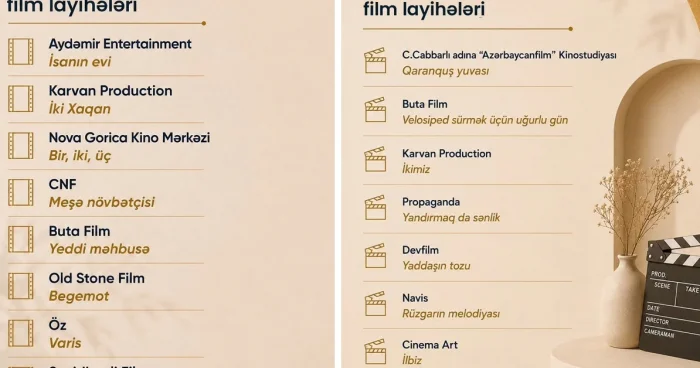 31 layihə seçildi SİYAHI