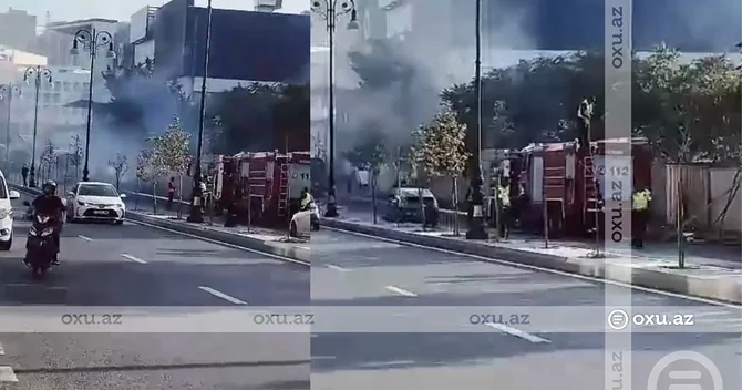 Bakıda açıq ərazidə yanğın başlayıb