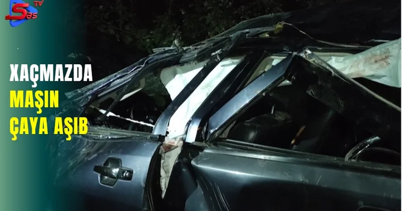 Xaçmazda maşın çaya aşıb