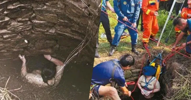 İlanlarla dolu quyuya düşdü 54 saat sonra xilas olundu
