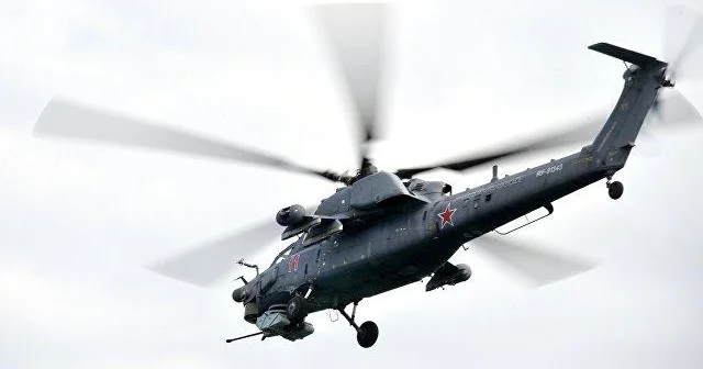Rusiya helikopteri havada PUA ilə vuruldu Video