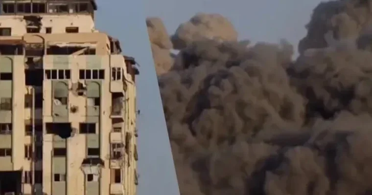 Самое высокое здание Газы уничтожено израильским ударом ВИДЕО