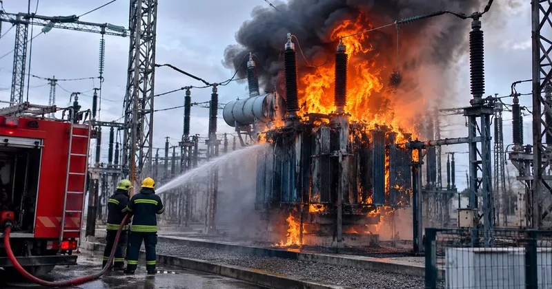 В Бейлаганском районе загорелась электрическая подстанция