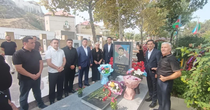 Vətən müharibəsi şəhidi Hüseynov Əkbər Bahadur oğlunun ailəsi ziyarət olunub FOTO