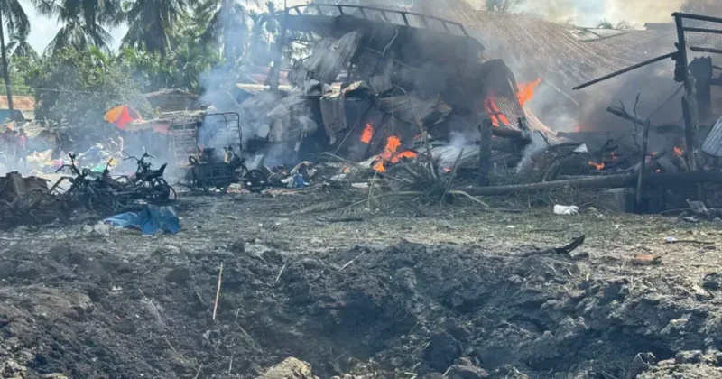 Авиаудар по рынку в Мьянме: десятки погибших