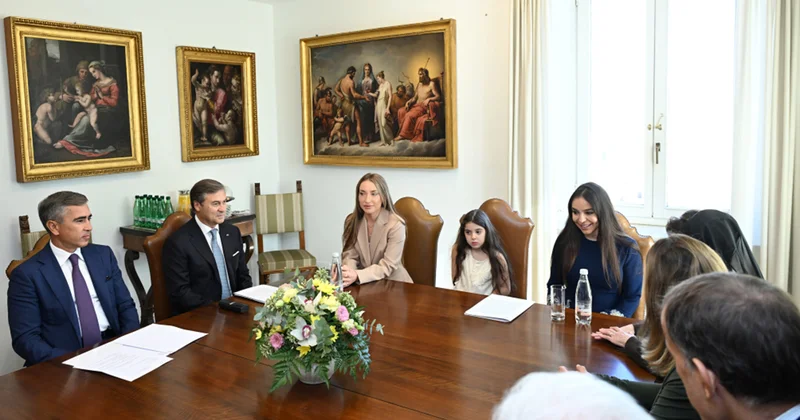 Leyla Əliyeva Vatikanda görüşlər keçirdi Fotolar