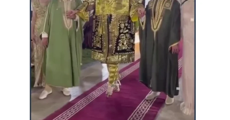 Toyda gəlini bəd nəzərdən qorumaq üçün başdan ayağa qızıla bürüdülər (Video)