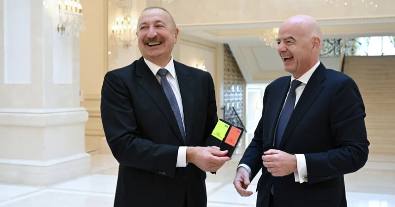 İlham Əliyevin FIFA prezidenti ilə görüşündən maraqlı Fotolar