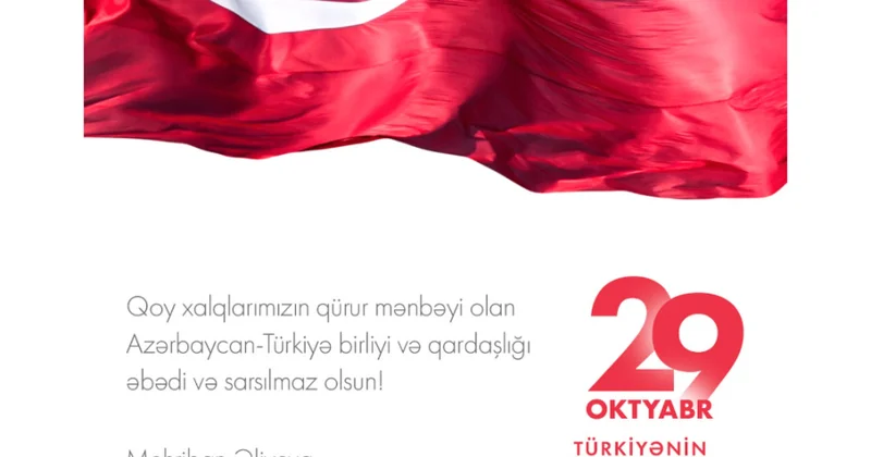 Birinci vitse prezident Mehriban Əliyeva Türkiyənin Cümhuriyyət Bayramı münasibətilə paylaşım edib