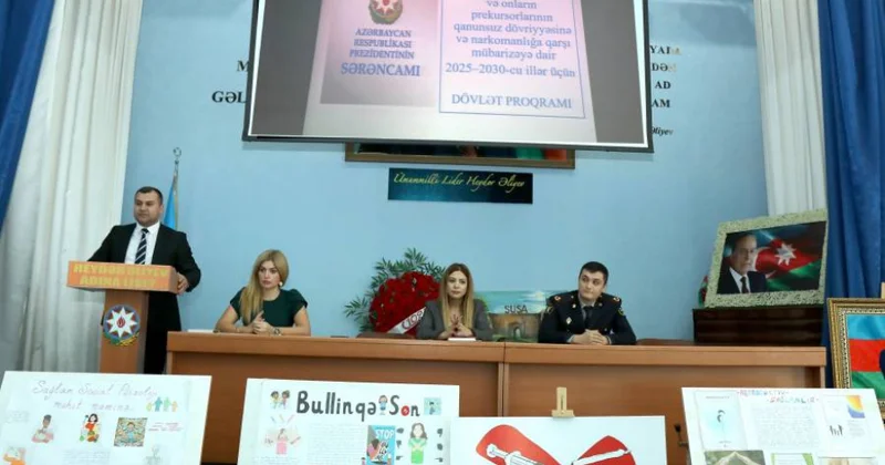 Məktəblilər narkotikanın yaratdığı təhlükələr barədə məlumatlandırılıblar