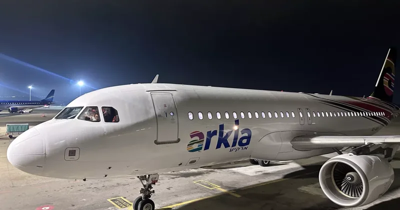 Первый рейс израильской авиакомпании ARKIA в Баку: ВИДЕО