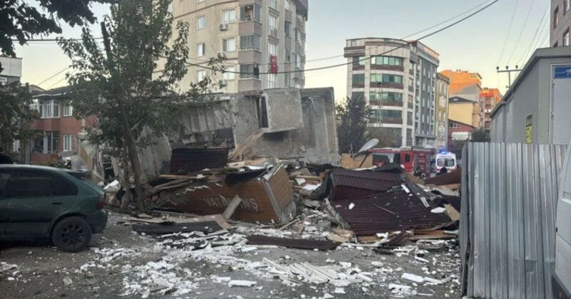 İstanbulda altımərtəbəli bina çökdü VİDEO