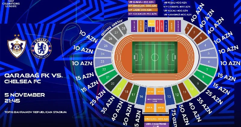 Bu gündən “Qarabağ” “Çelsi” oyununun biletləri SATIŞA ÇIXIR