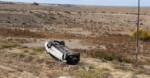 Naxçıvanda maşın yoldan çıxaraq aşdı VİDEO