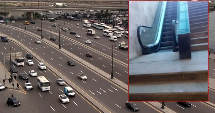 Bakının əsas prospektində eskalator problemi: Ehtiyat hissəsi … VİDEO AÇQLAMA