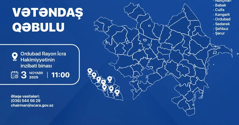 Dövlət Komitəsinin sədri Ordubad rayonunda vətəndaşları qəbul edəcək