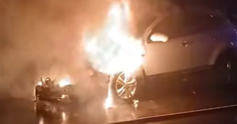 Sumqayıtda “Nissan” alışıb yandı Video KONKRET