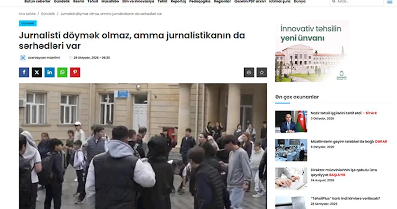 “Azərbaycan müəllimi” qəzetinin yazısı müzakirələrə səbəb oldu