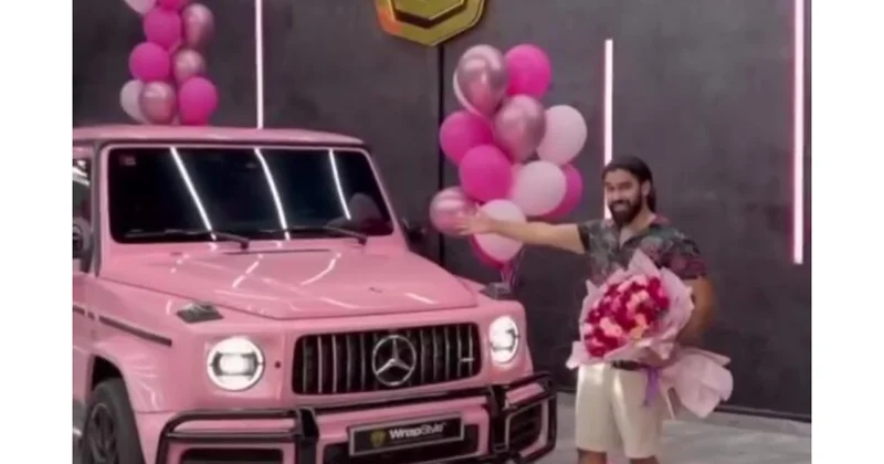 Qız övladı dünyaya gətirən xanımına 400 min dollarlıq maşın hədiyyə etdi (Video)