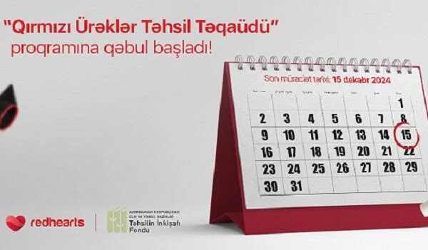 “Qırmızı Ürəklər Təhsil Təqaüd Proqramı”na qəbul başladı Yeni Çağ Media