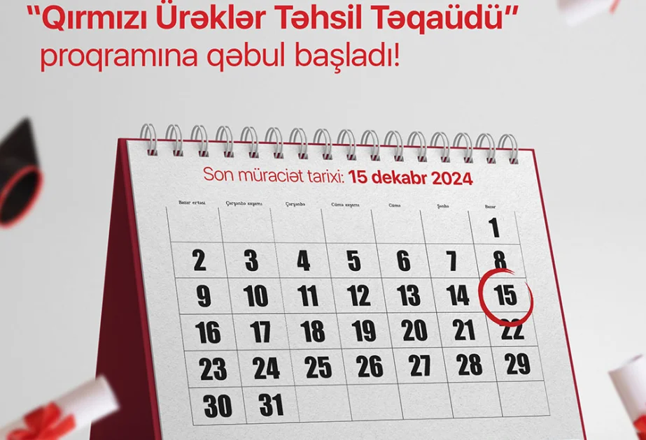 ® İstedadlı gənclər üçün daha bir fürsət: “Qırmızı Ürəklər Təhsil Təqaüd Proqramı”na qəbul başlayıb AZƏRTAC