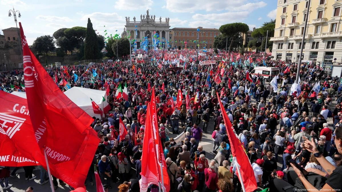 Массовая протестная акция в Италии